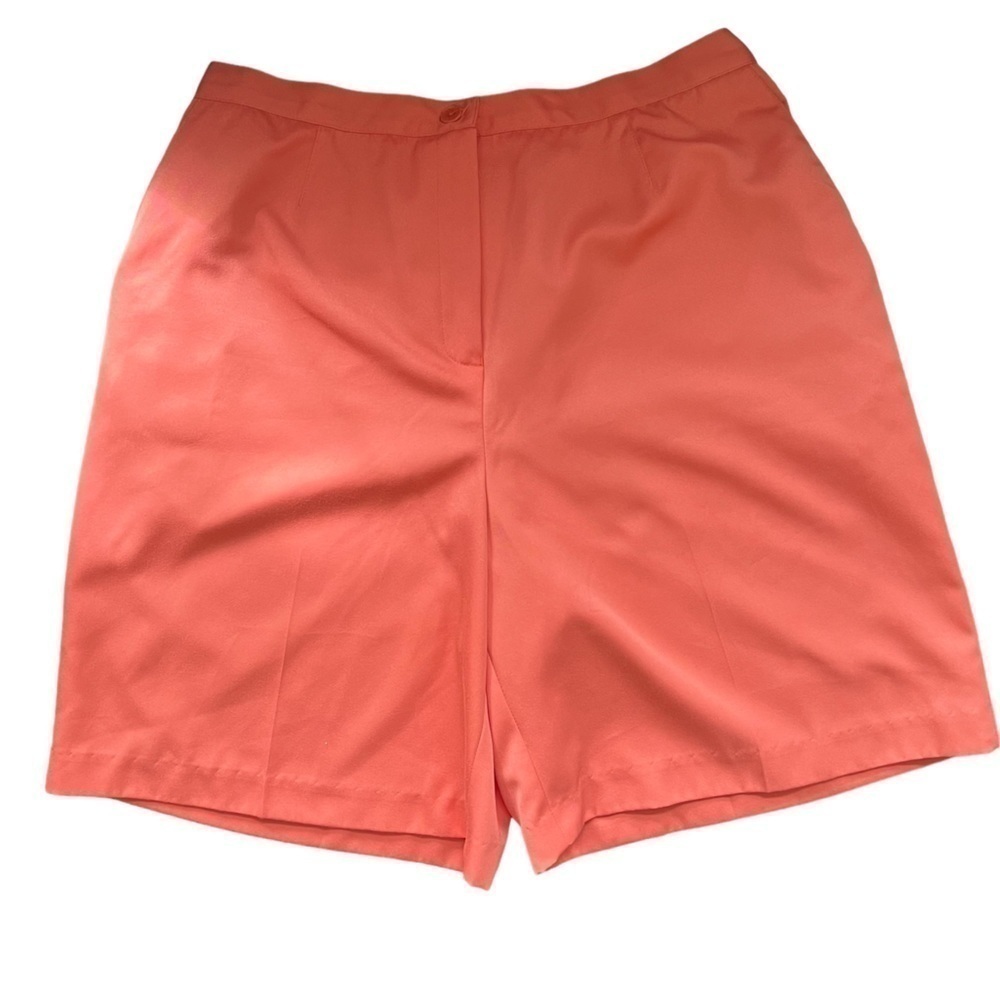 EP PRO Women's High Waisted Golf Tennis Shorts Peach Flat Front Bermuda Sz 10